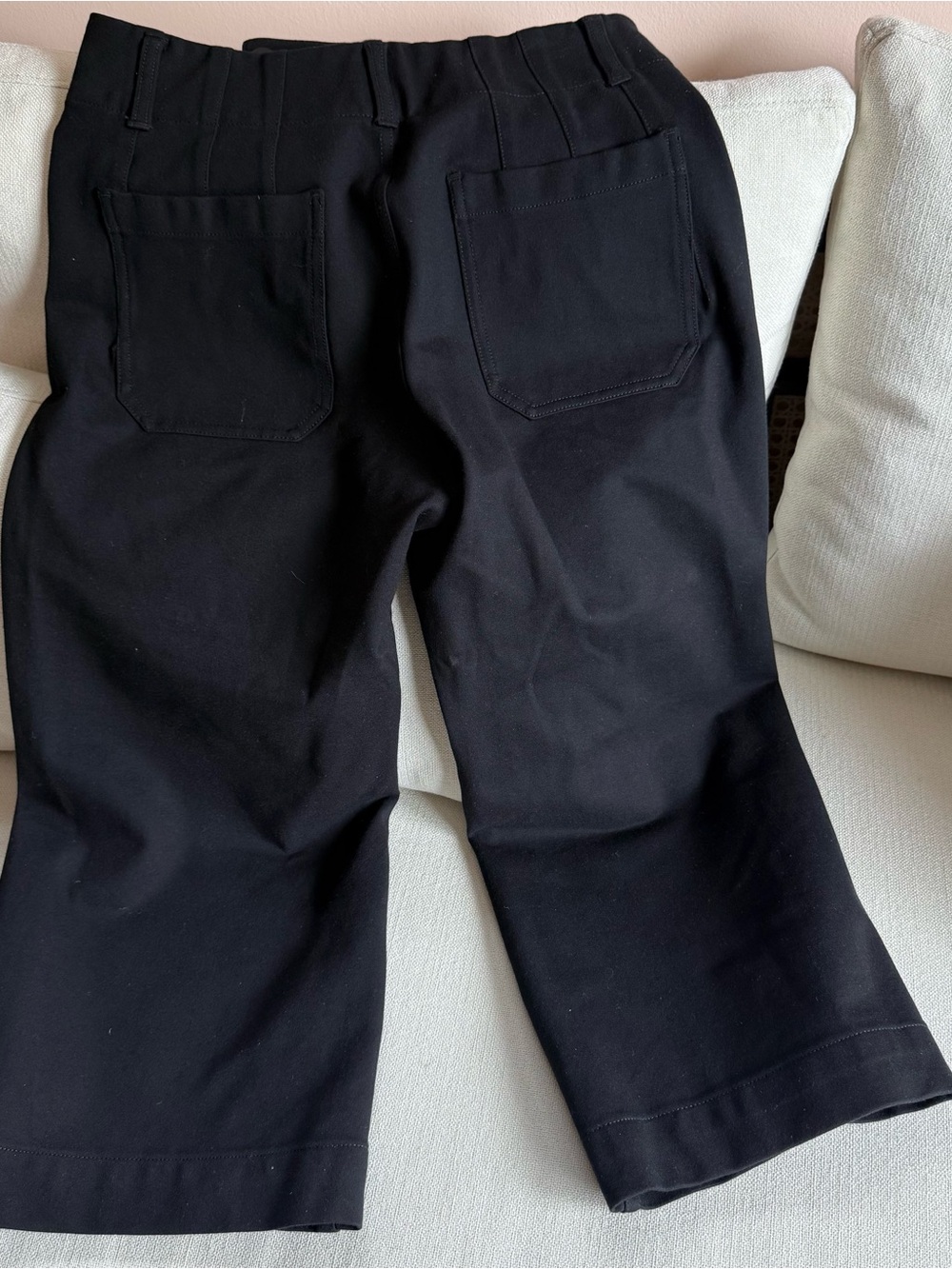 Anthropologie Maeve The Colette Pants 29P Black Ponte Wide Leg Crop - Picture 6 of 8